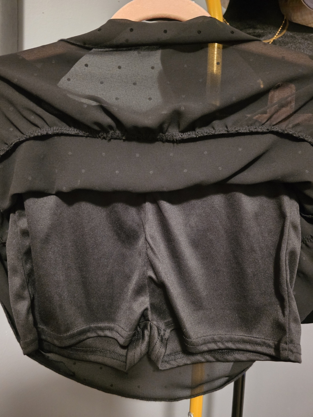 Reduced! Ardene Black Swiss Dot Tiered Skort XS | Chiffon Ruffle Mini - Picture 10 of 11